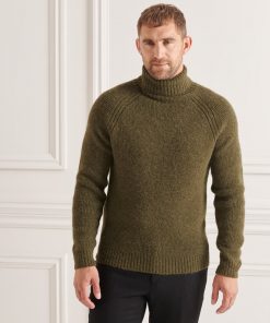 Superdry Studios Chunky Roll Neck Jumper Dark Moss