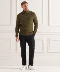 Superdry Studios Chunky Roll Neck Jumper Dark Moss