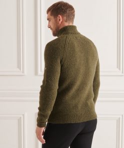 Superdry Studios Chunky Roll Neck Jumper Dark Moss