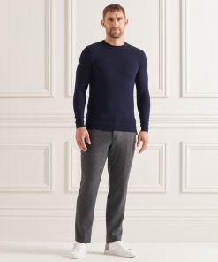 Superdry Studios Merino Crew Jumper Carbon Navy