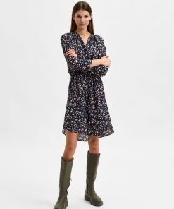 Selected Femme damina 7/8 Dress Dark Sapphire