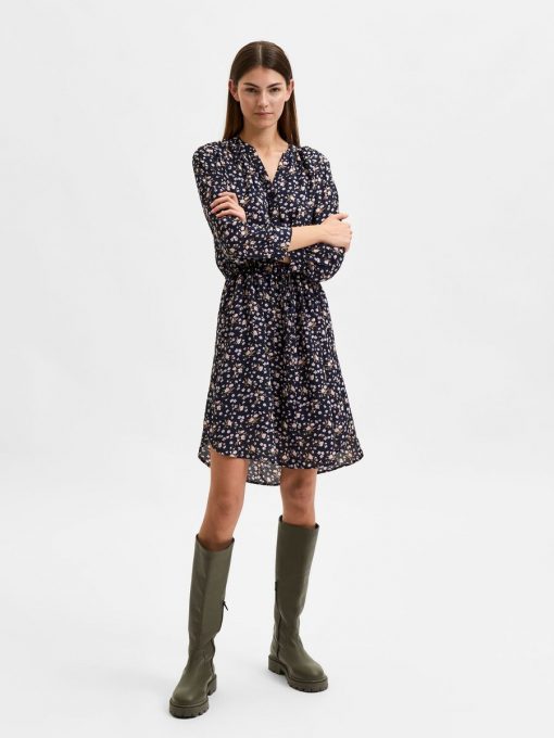 Selected Femme damina 7/8 Dress Dark Sapphire