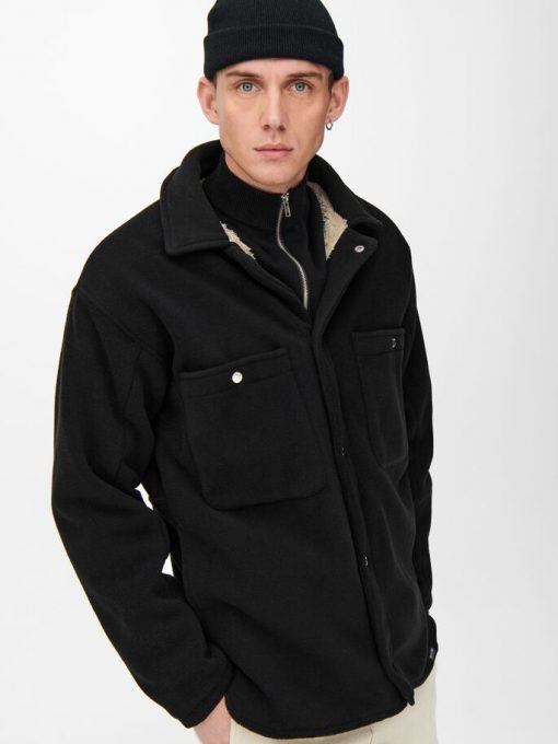 Only & Sons Fleece Jacket Black