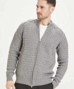 Knowledge Cotton Apparel Field Cardigan Grey