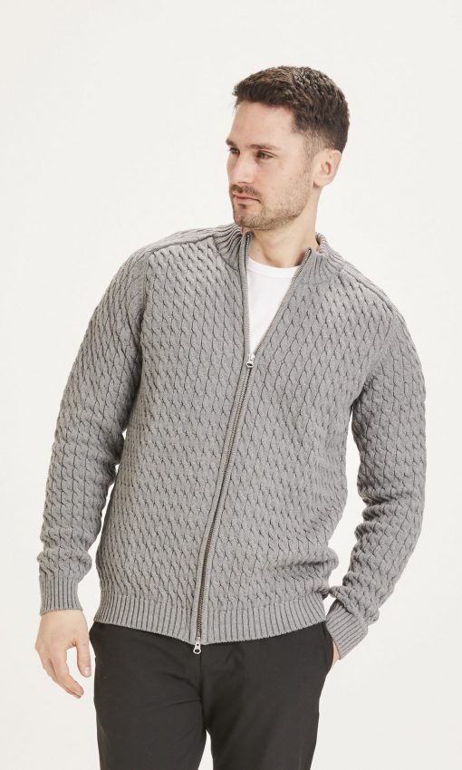 Knowledge Cotton Apparel Field Cardigan Grey