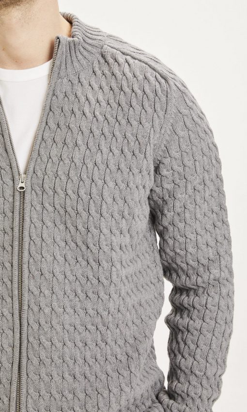 Knowledge Cotton Apparel Field Cardigan Grey