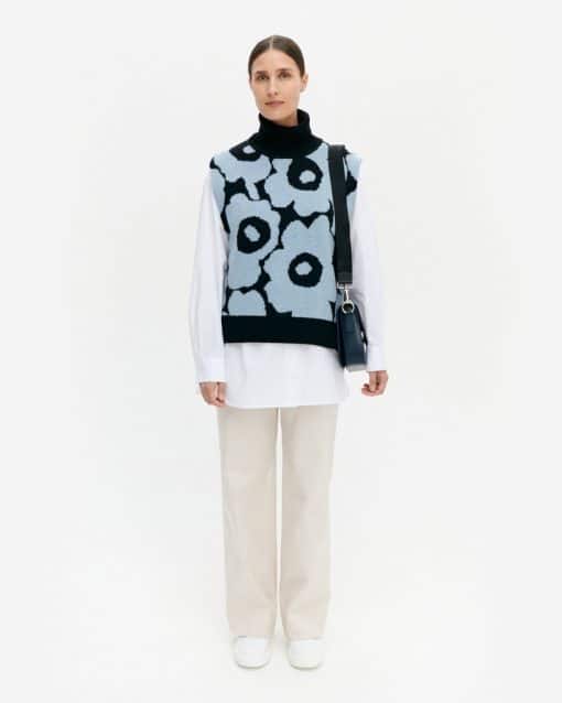 Marimekko Tausta Unikko Knitted Vest Blue