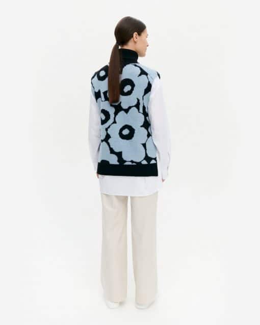 Marimekko Tausta Unikko Knitted Vest Blue