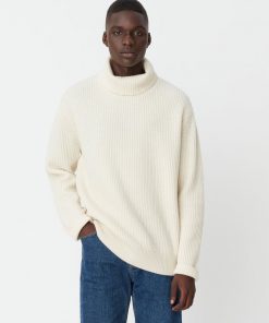 Les Deux Eddie Wool Rib Rollneck Knit Ivory