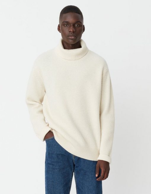 Les Deux Eddie Wool Rib Rollneck Knit Ivory