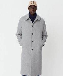 Les Deux Morgan Wool Car Coat Light Grey Melange