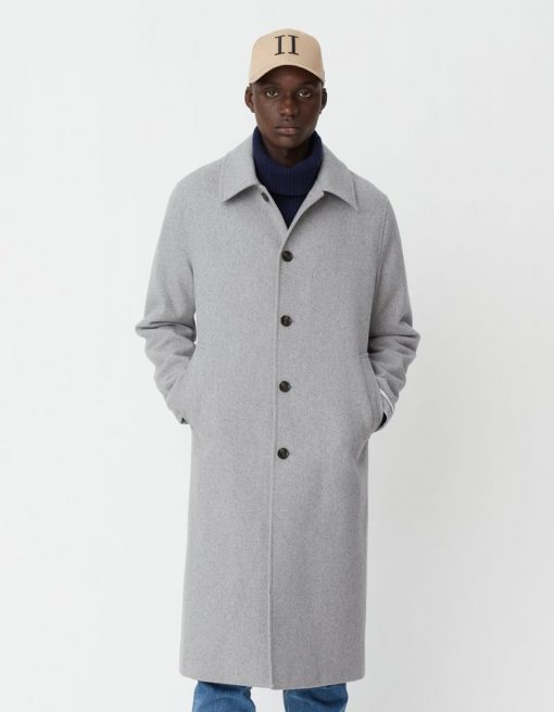 Les Deux Morgan Wool Car Coat Light Grey Melange