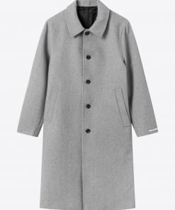 Les Deux Morgan Wool Car Coat Light Grey Melange