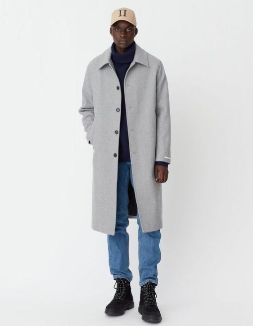 Les Deux Morgan Wool Car Coat Light Grey Melange