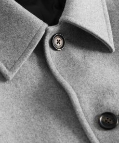 Les Deux Morgan Wool Car Coat Light Grey Melange