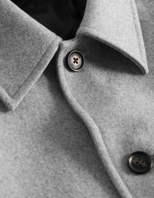 Les Deux Morgan Wool Car Coat Light Grey Melange