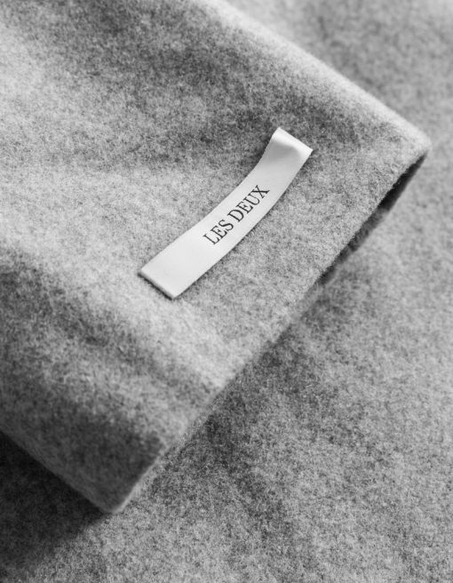 Les Deux Morgan Wool Car Coat Light Grey Melange