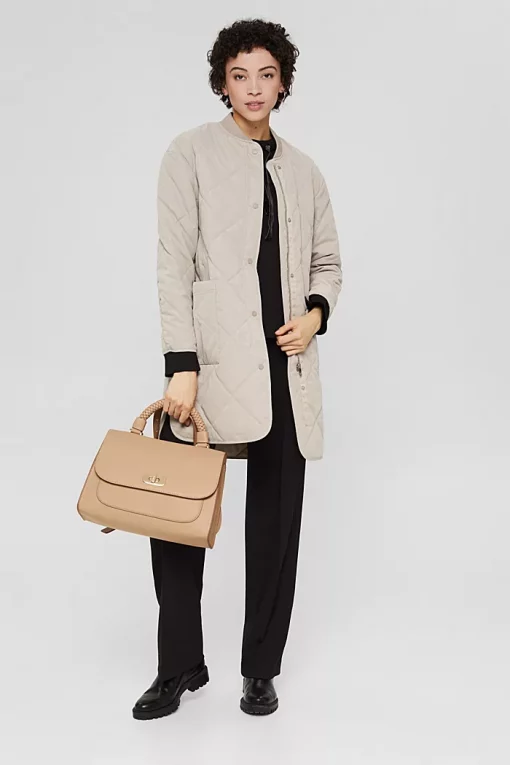 Esprit Quilted Jacket Light Taupe