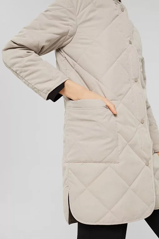 Esprit Quilted Jacket Light Taupe