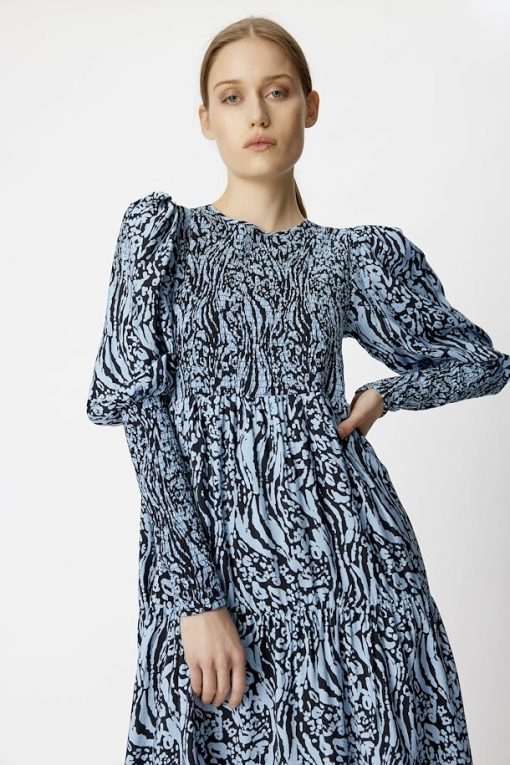 Gestuz Morianagz Long Dress Leo Art Glacier Laker
