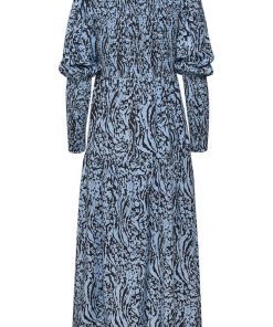 Gestuz Morianagz Long Dress Leo Art Glacier Laker