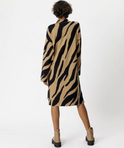 Gestuz Talligz Jacquard Long Pullover Maxi Zebra Tiger's Eye