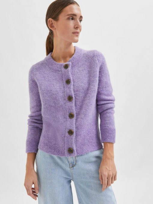 Selected Femme Sia Knit Cardigan Violet Tulip