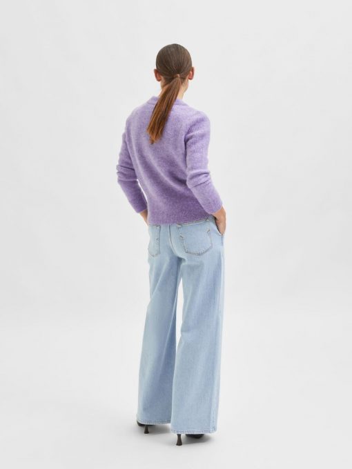 Selected Femme Sia Knit Cardigan Violet Tulip