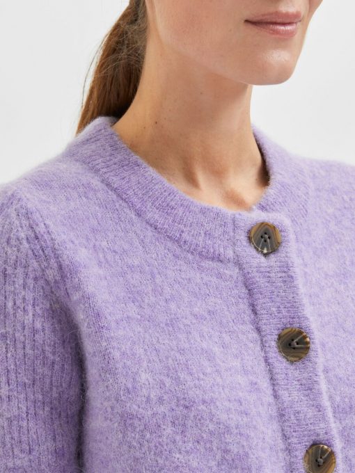 Selected Femme Sia Knit Cardigan Violet Tulip