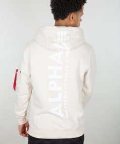 Alpha Industries Back Print Hoody Jet Stream White