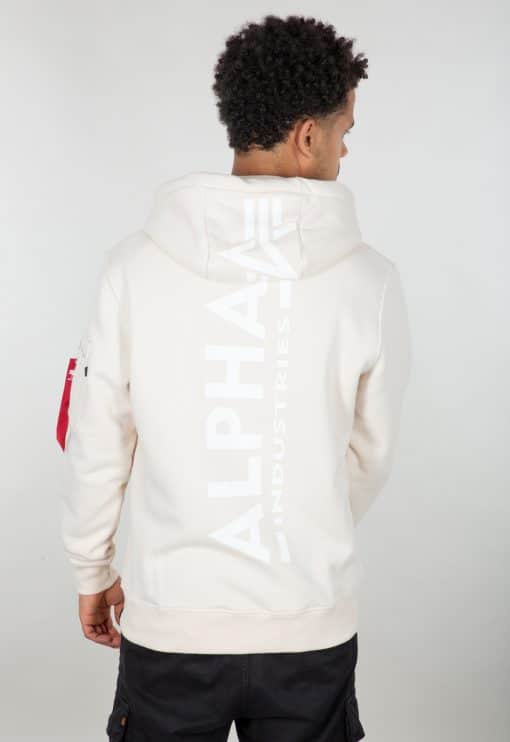Alpha Industries Back Print Hoody Jet Stream White