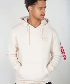Alpha Industries Back Print Hoody Jet Stream White
