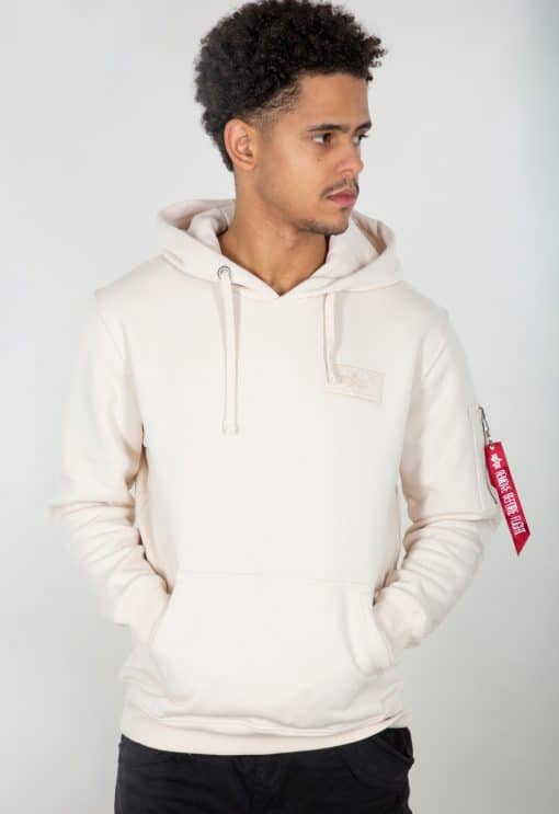 Alpha Industries Back Print Hoody Jet Stream White
