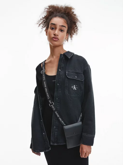 Calvin Klein Padded Overshirt Denim Black