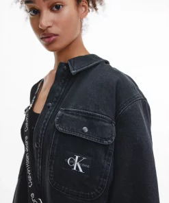 Calvin Klein Padded Overshirt Denim Black