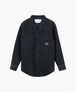 Calvin Klein Padded Overshirt Denim Black