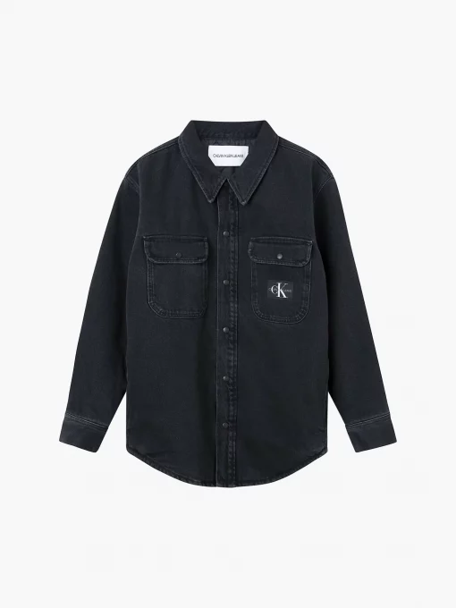 Calvin Klein Padded Overshirt Denim Black