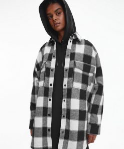 Calvin Klein Checked Overshirt Black