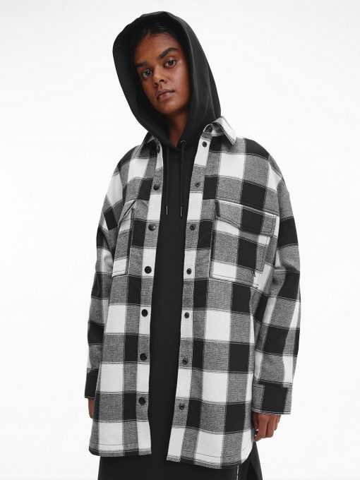 Calvin Klein Checked Overshirt Black