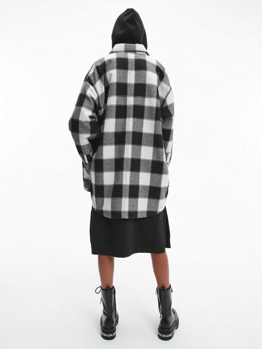 Calvin Klein Checked Overshirt Black