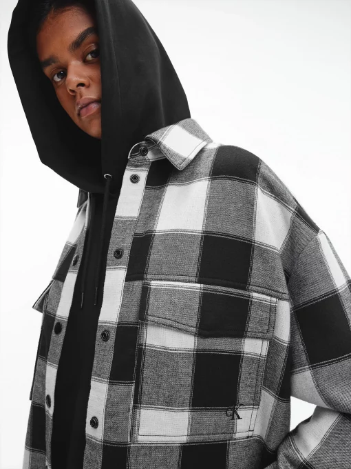 Calvin Klein Checked Overshirt Black