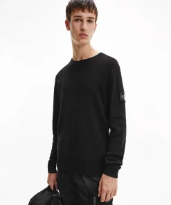 Calvin Klein Monogram Badge Crew Neck Black