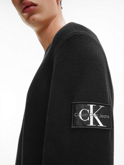 Calvin Klein Monogram Badge Crew Neck Black