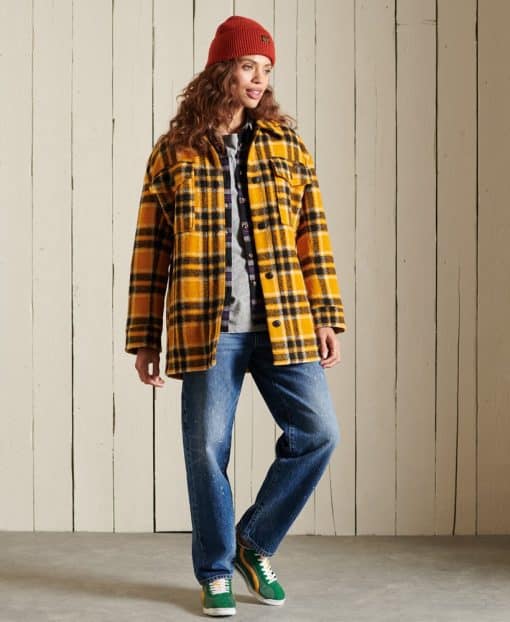 Superdry Overshirt Jacket Yellow Check