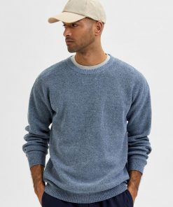 Selected Homme Robert Knit Crew Blue Fog