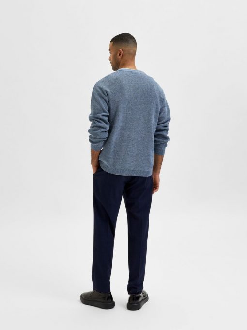 Selected Homme Robert Knit Crew Blue Fog