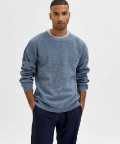 Selected Homme Robert Knit Crew Blue Fog
