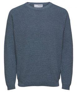 Selected Homme Robert Knit Crew Blue Fog