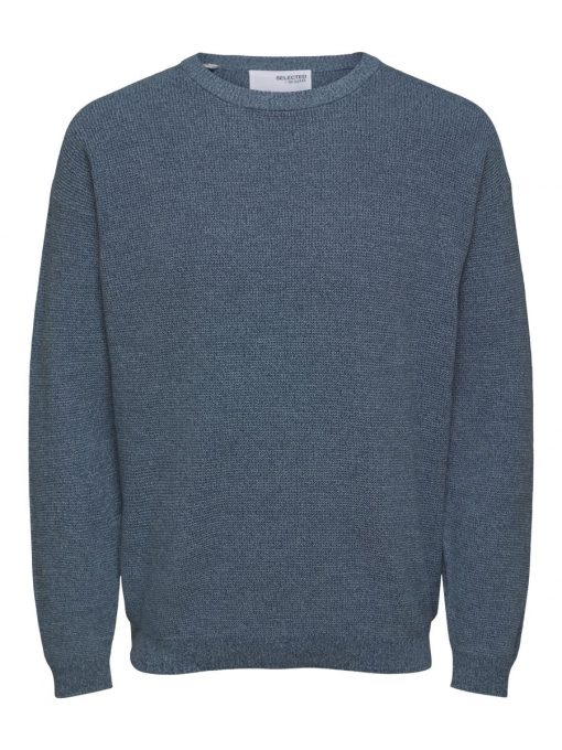 Selected Homme Robert Knit Crew Blue Fog