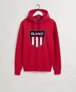 Gant Retro Shield Sweat Hoodie Bright Red